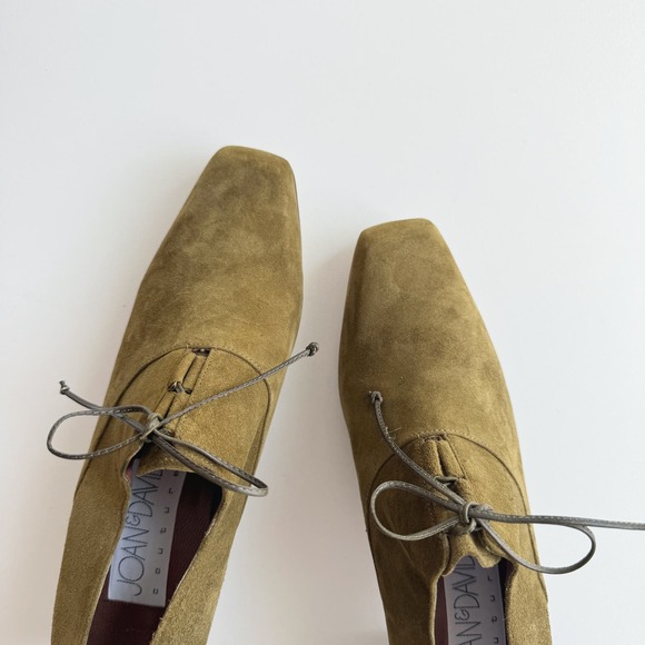 Joan & David Olive Green Suede Leather Lace Up Oxford Heels Size 7.5 - Picture 2 of 8